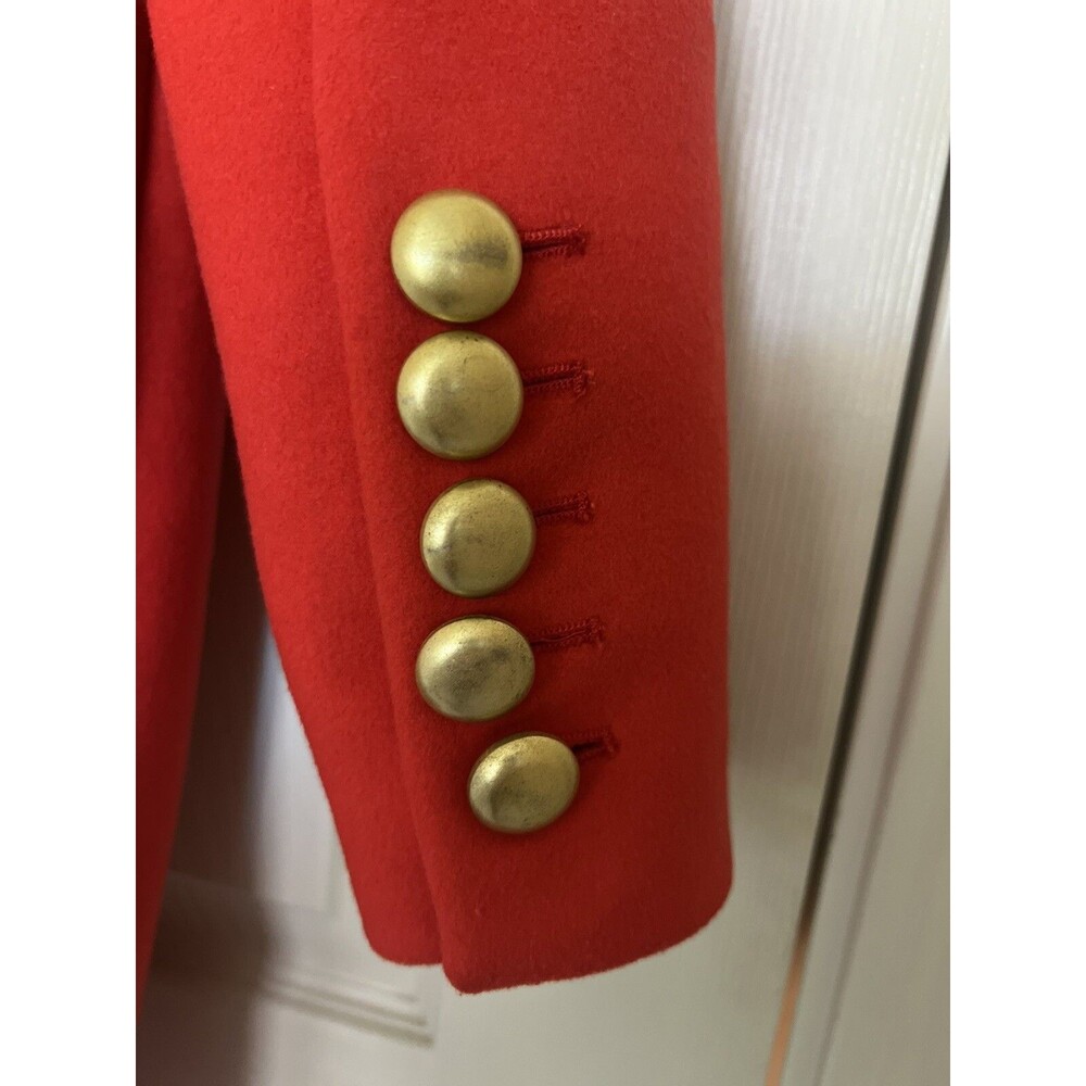 Marc by Marc Jacobs Tomato Red Wool Coat Sz 0 Tailored Statement Long Jacket - Picture 8 of 14